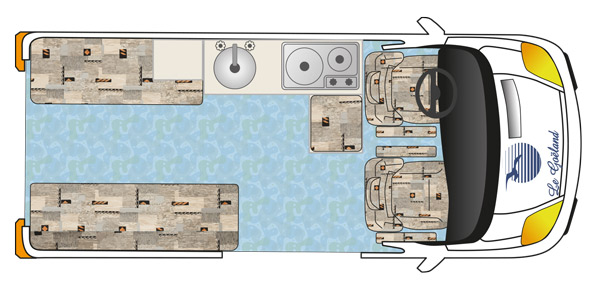 Plan du Goëland Evasion24 dévoilant tout l'espace disponible